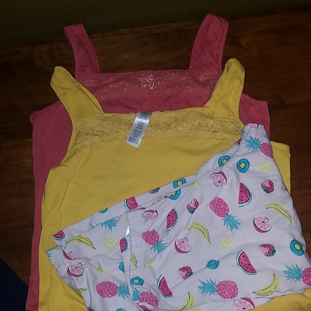 Two camisoles and pj pants